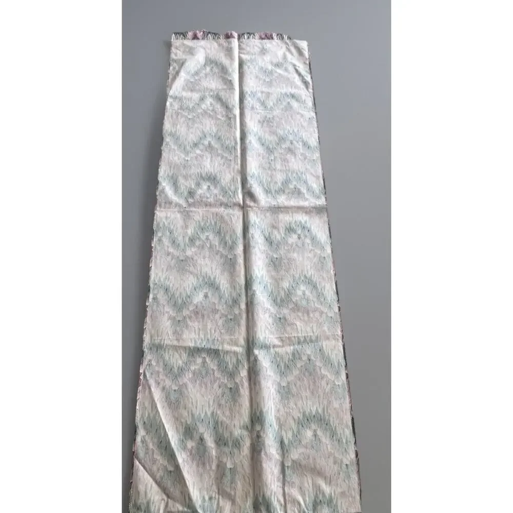 Custom Drapes Valance Kaufmann NEW WORLDS Art Deco Coral Aqua Feather Flame 6pc